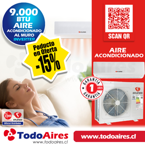 Aire Acondicionado Split Muro Inverter 9000BTU Splendid