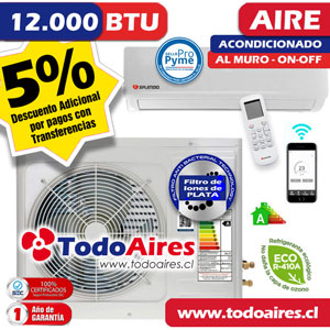 Aire Acondicionado Split Muro On-Off 12000BTU Splendid