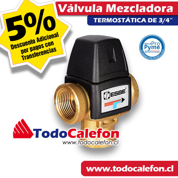 Válvula RHEEM Mezcladora Termostática 3/4 pulgada