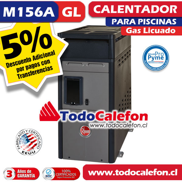 CALENTADORES DE PISCINA - Calentador de Piscina Gas Licuado M156A