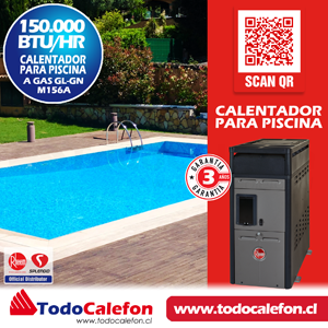 Calentador de Piscina RHEEM Gas Licuado M156A