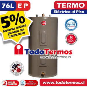 Termo Eléctrico RHEEM 76 Litros 220V al Piso