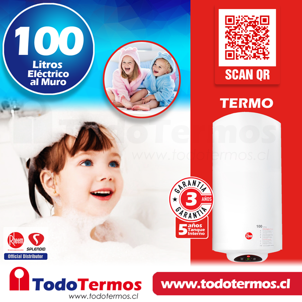 TERMOS - Termo Eléctrico Rheem 100 Litros MURO