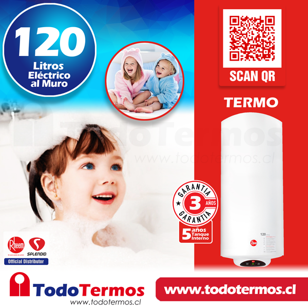 SPLENDID TERMO ELECTRICO 120 LITROS MURAL