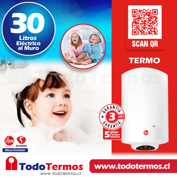 TERMOS - Termo Eléctrico Rheem 30 Litros MURO