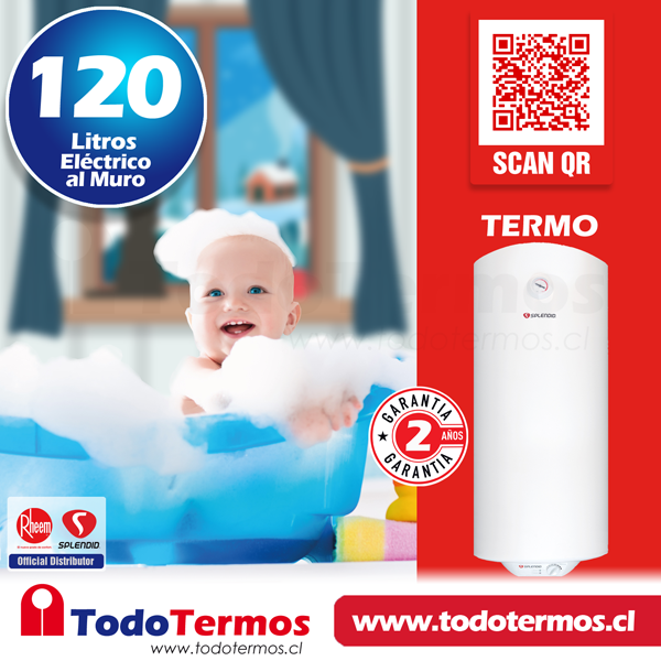 Termo Eléctrico 120 Litros de Muro