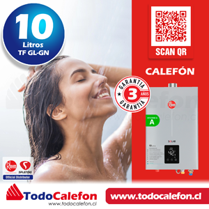 Calefón Rheem Tiro Forzado 10L GL Línea Prestige™