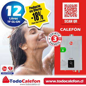 Calefón Rheem Tiro Forzado 12L GL Línea Prestige™