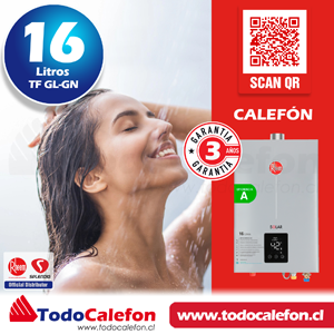 Calefon RHEEM Tiro Forzado 16 Litros Gas Licuado