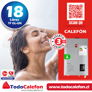 Calefon RHEEM Tiro Forzado 18 Litros Gas Licuado