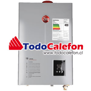 Calefon RHEEM Tiro Forzado 18 Litros Gas Licuado