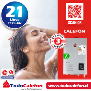 Calefon RHEEM Tiro Forzado 21 Litros Gas Natural