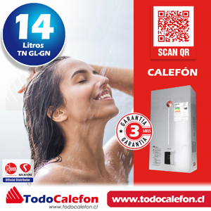 Calefon RHEEM Tiro Natural 14 Litros Gas Licuado