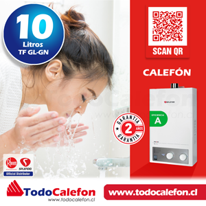 Calefon SPLENDID Tiro Forzado Master 10 Litros Gas Licuado