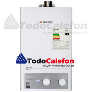 Calefon SPLENDID Tiro Forzado Master 13 Litros Gas Licuado