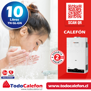 Calefon SPLENDID Tiro Natural Master 10 Litros Gas Licuado