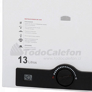 Calefon SPLENDID Tiro Natural Master 13 Litros Gas Licuado