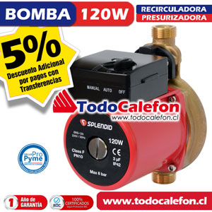 BOMBA RECIRCULADORA PRESURIZADORA 120W SPL