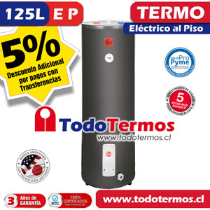 Termo Eléctrico RHEEM 125 Litros 220V al Piso