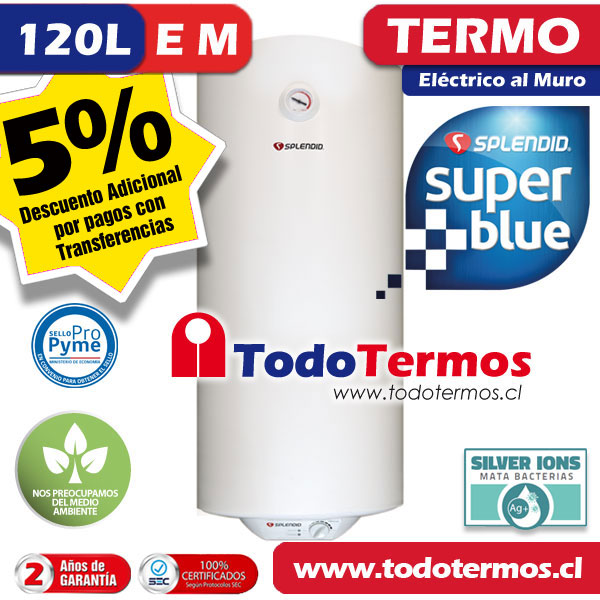 Termo Eléctrico Splendid 120 Litros MURO