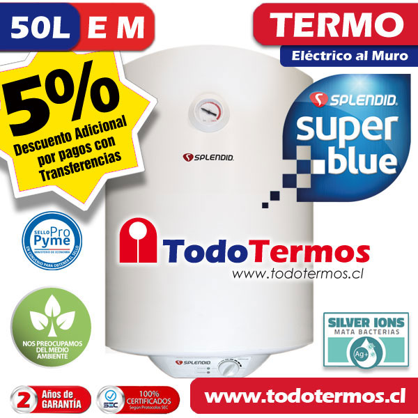 Termo Eléctrico Splendid 50 Litros MURO