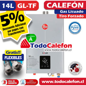 Calefón Rheem Tiro Forzado 14L GL Línea Prestige™