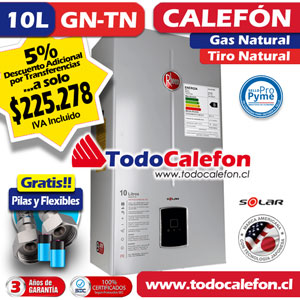 Calefon RHEEM Tiro Natural 10 Litros Gas Natural