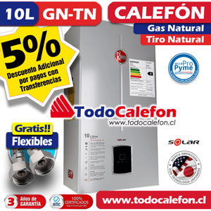 Calefon RHEEM Tiro Natural 10 Litros Gas Natural