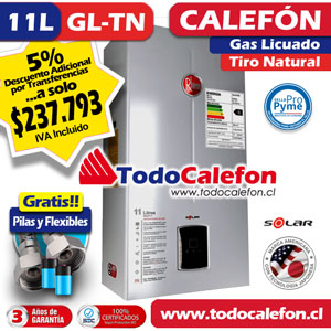 Calefon RHEEM Tiro Natural 11 Litros Gas Licuado