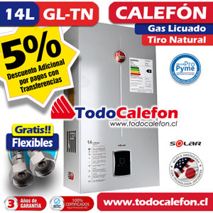Calefon RHEEM Tiro Natural 14 Litros Gas Licuado