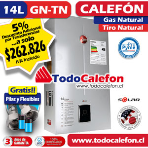 Calefon RHEEM Tiro Natural 14 Litros Gas Natural
