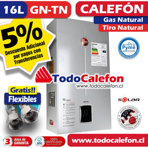 Calefon RHEEM Tiro Natural 16 Litros Gas Natural
