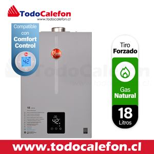 Calefón Rheem Tiro Forzado 18L GN Línea Prestige™